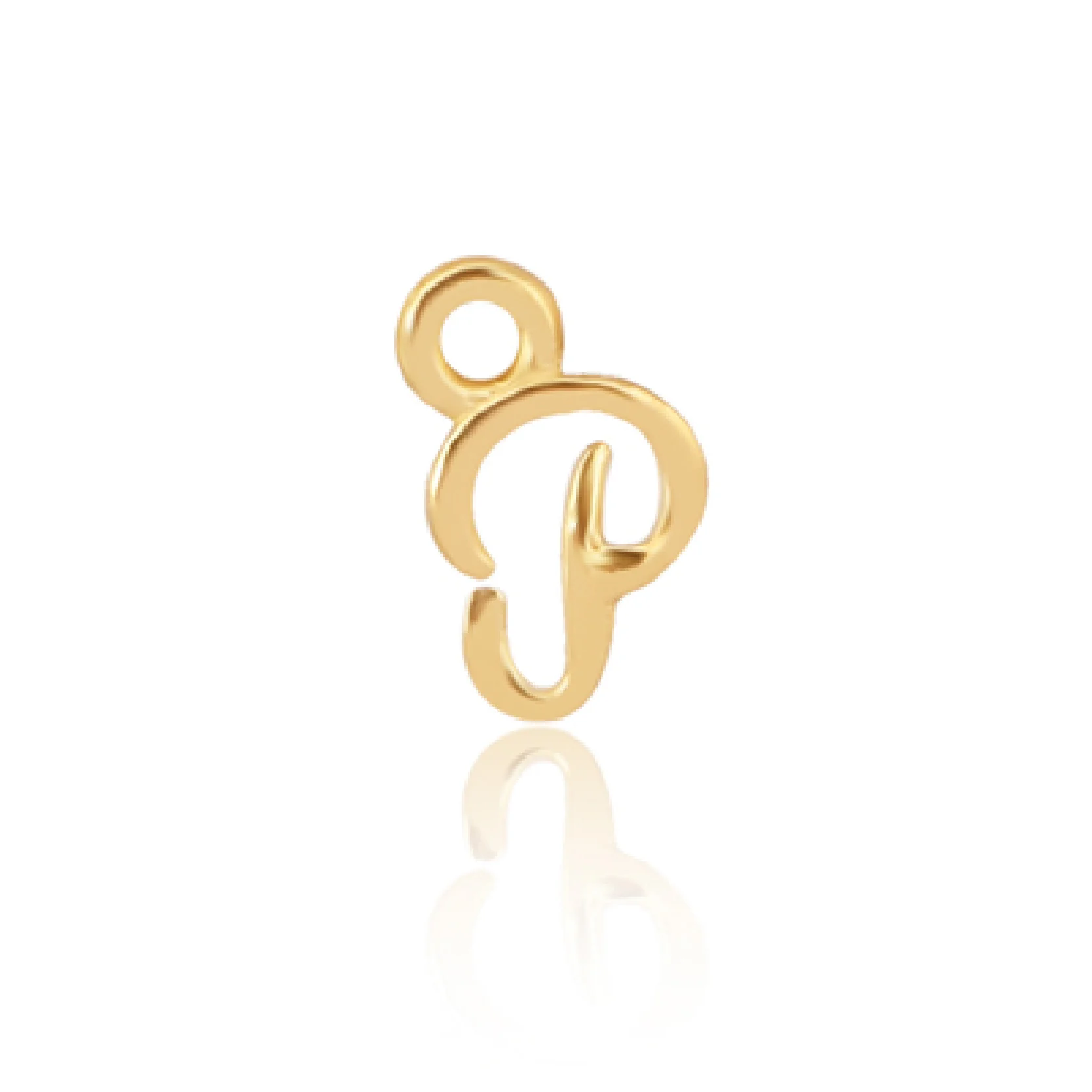 Mococo Welded Forever Gold P Initial Charm