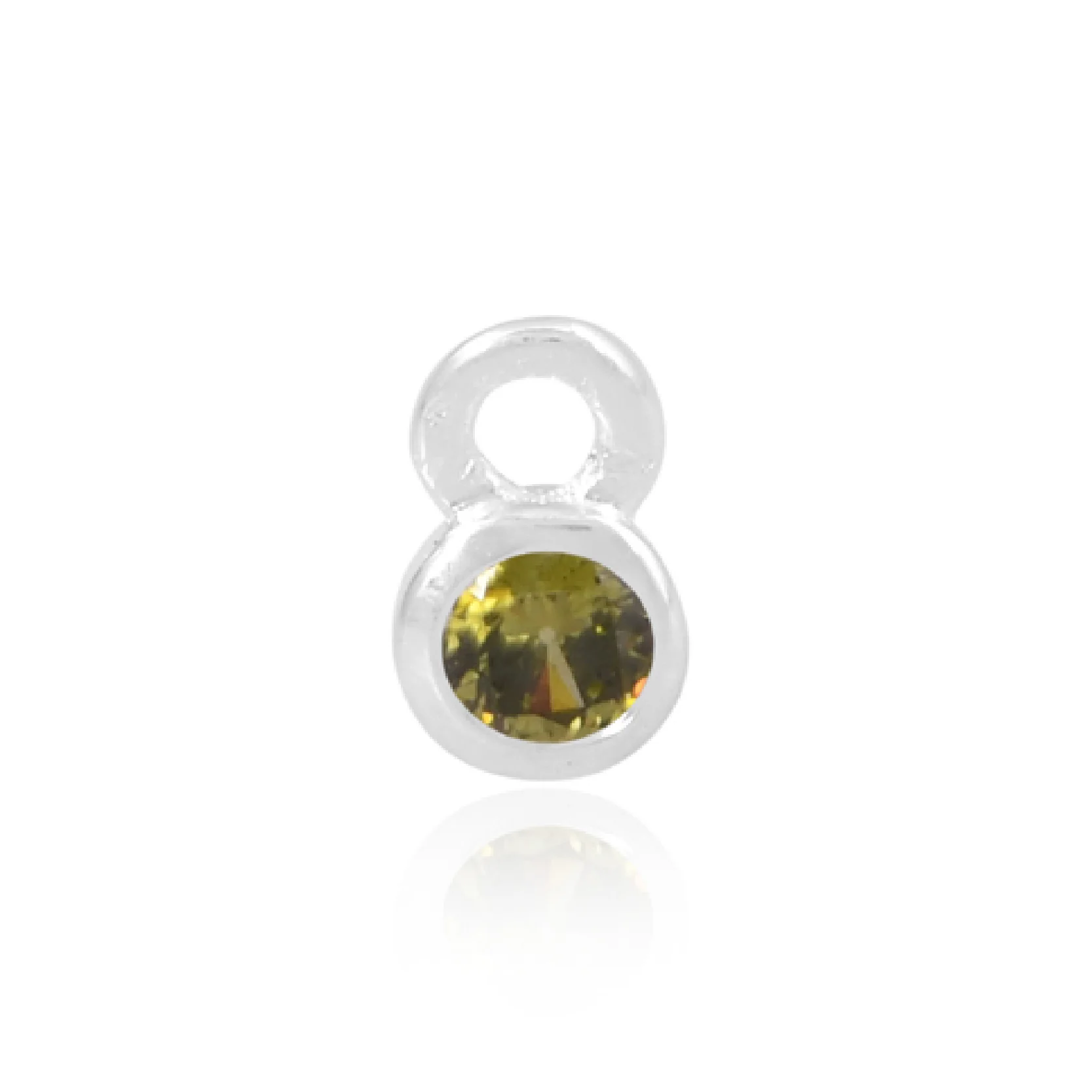 Mococo Welded Forever  Silver August Peridot Birthstone Charm