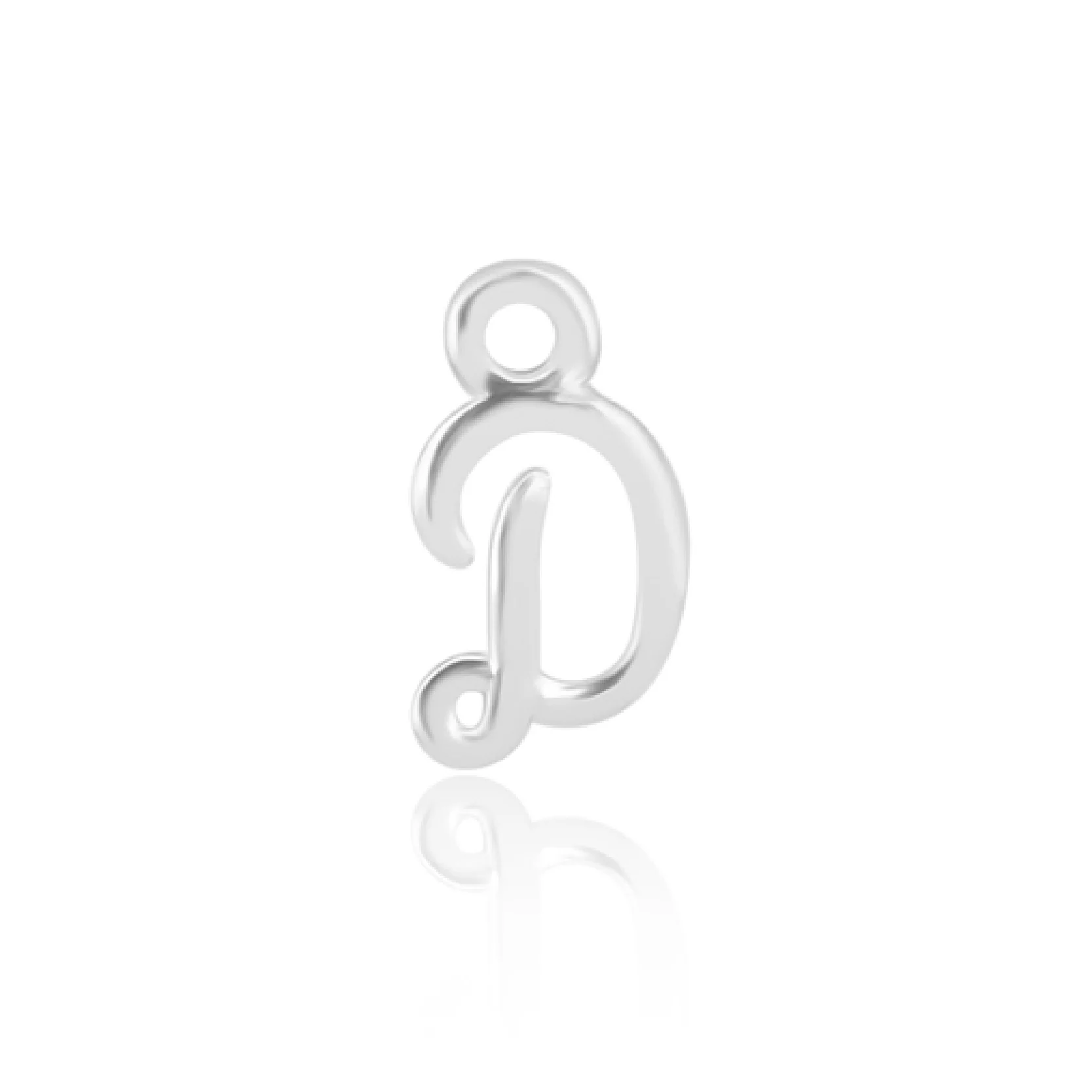 Mococo Welded Forever  Silver D Initial Charm