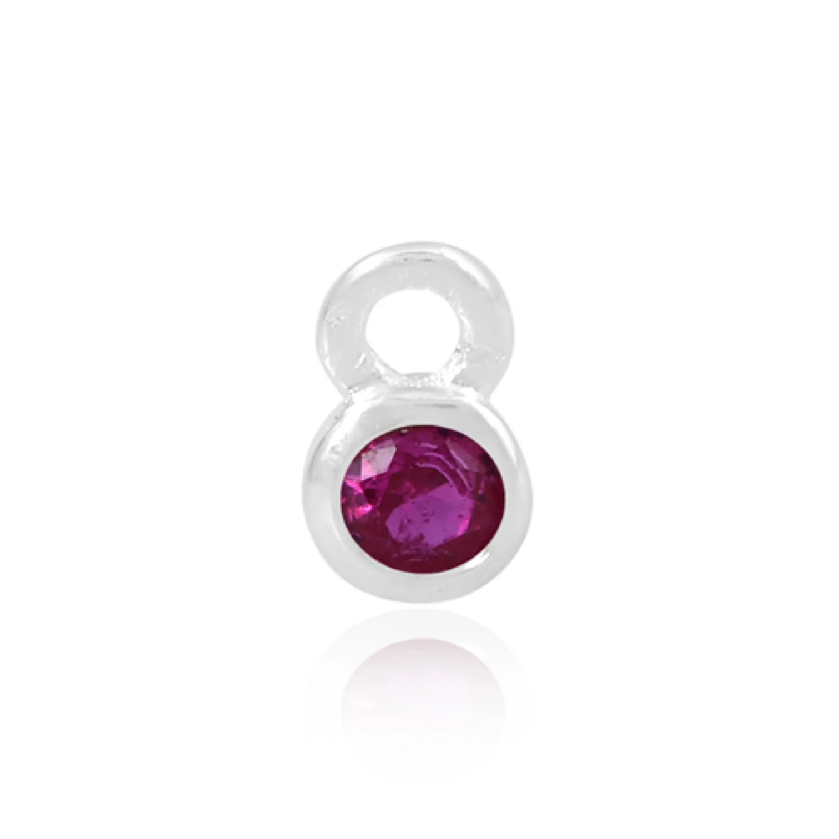 Mococo Welded Forever Silver July Red Birthstone Charm