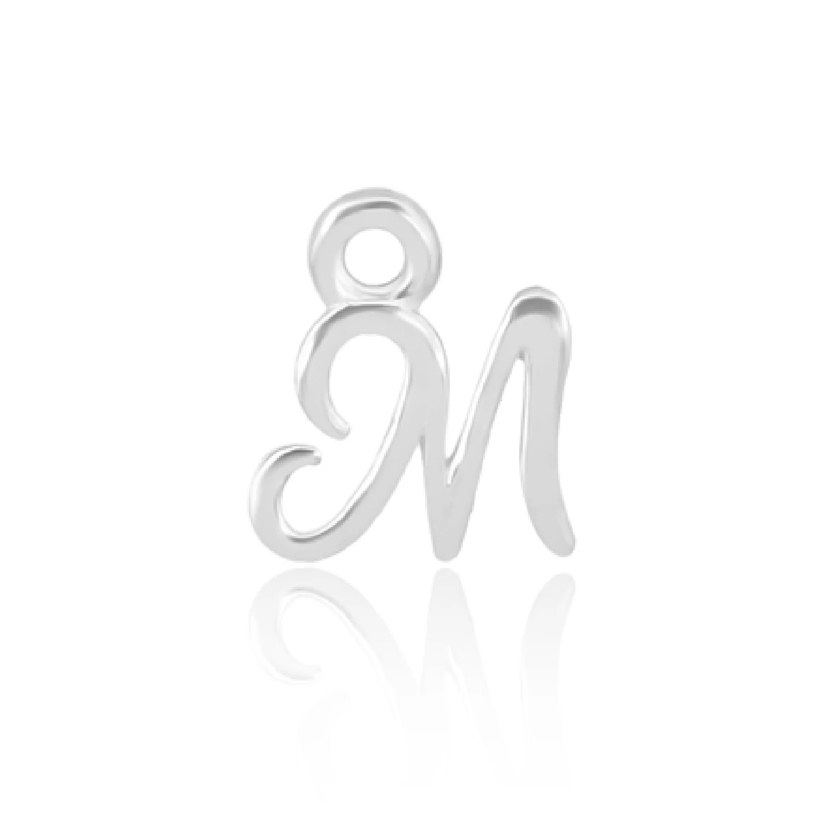 Mococo Welded Forever  Silver M Initial Charm