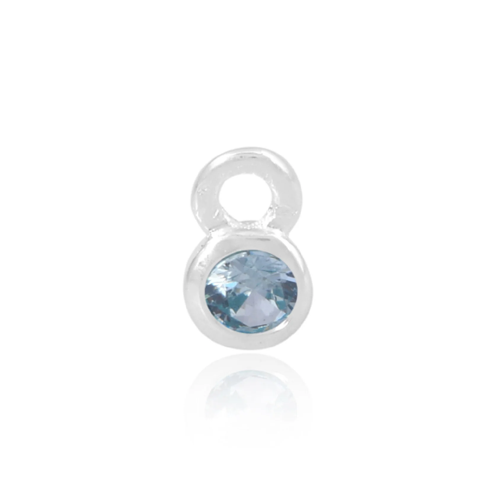 Mococo Welded Forever Silver March Aquamarine Birthstone Charm