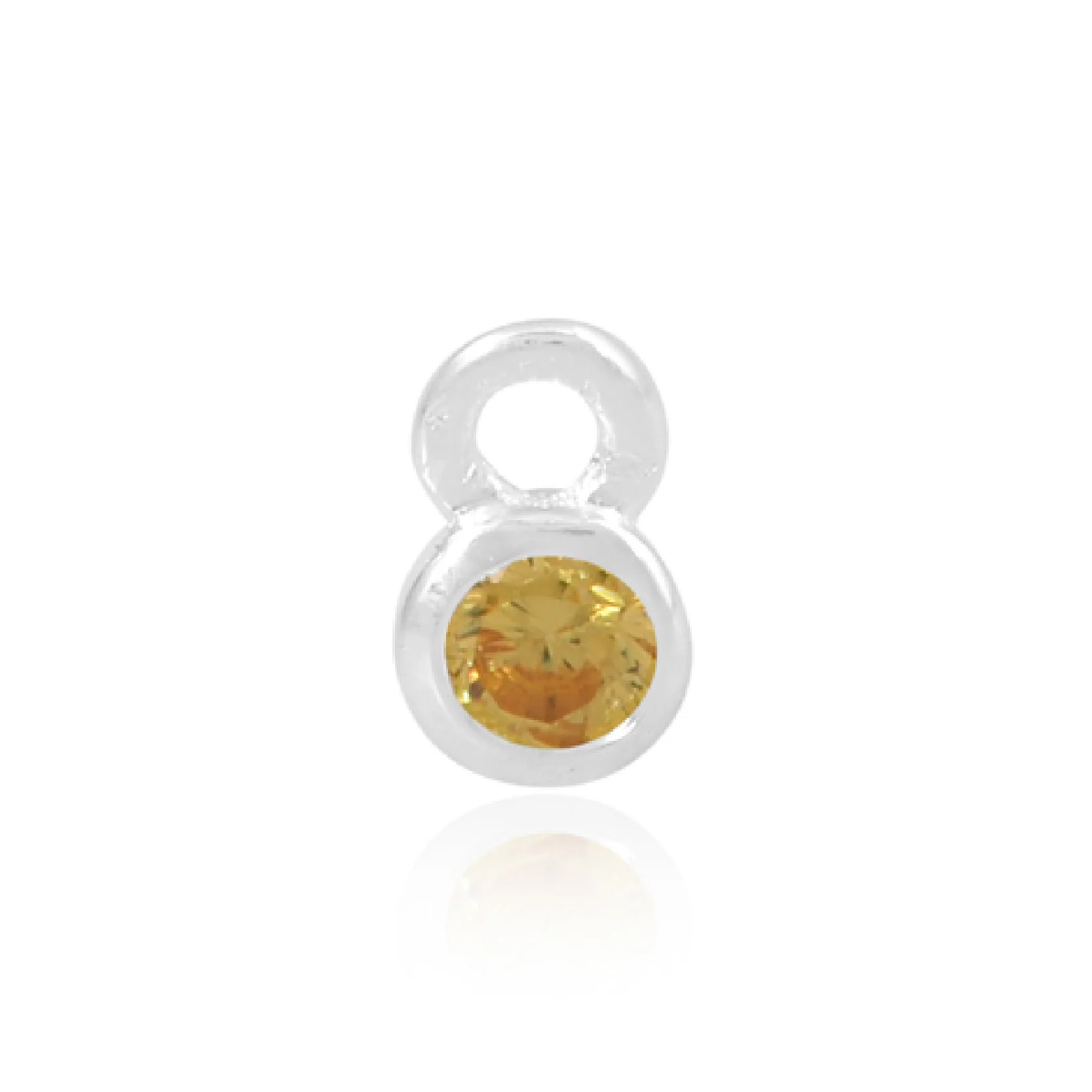 Mococo Welded Forever Silver November Yellow Birthstone Charm