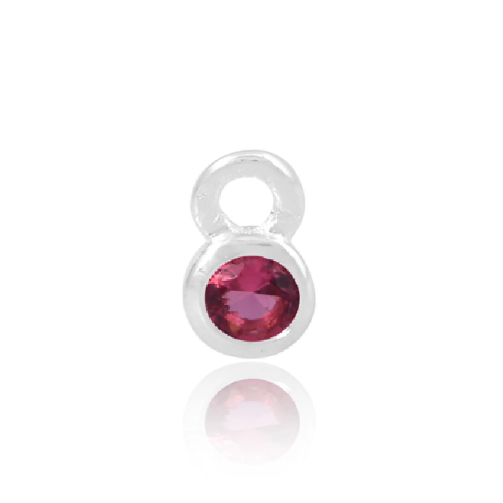Mococo Welded Forever Silver October Dark Pink Birthstone Charm