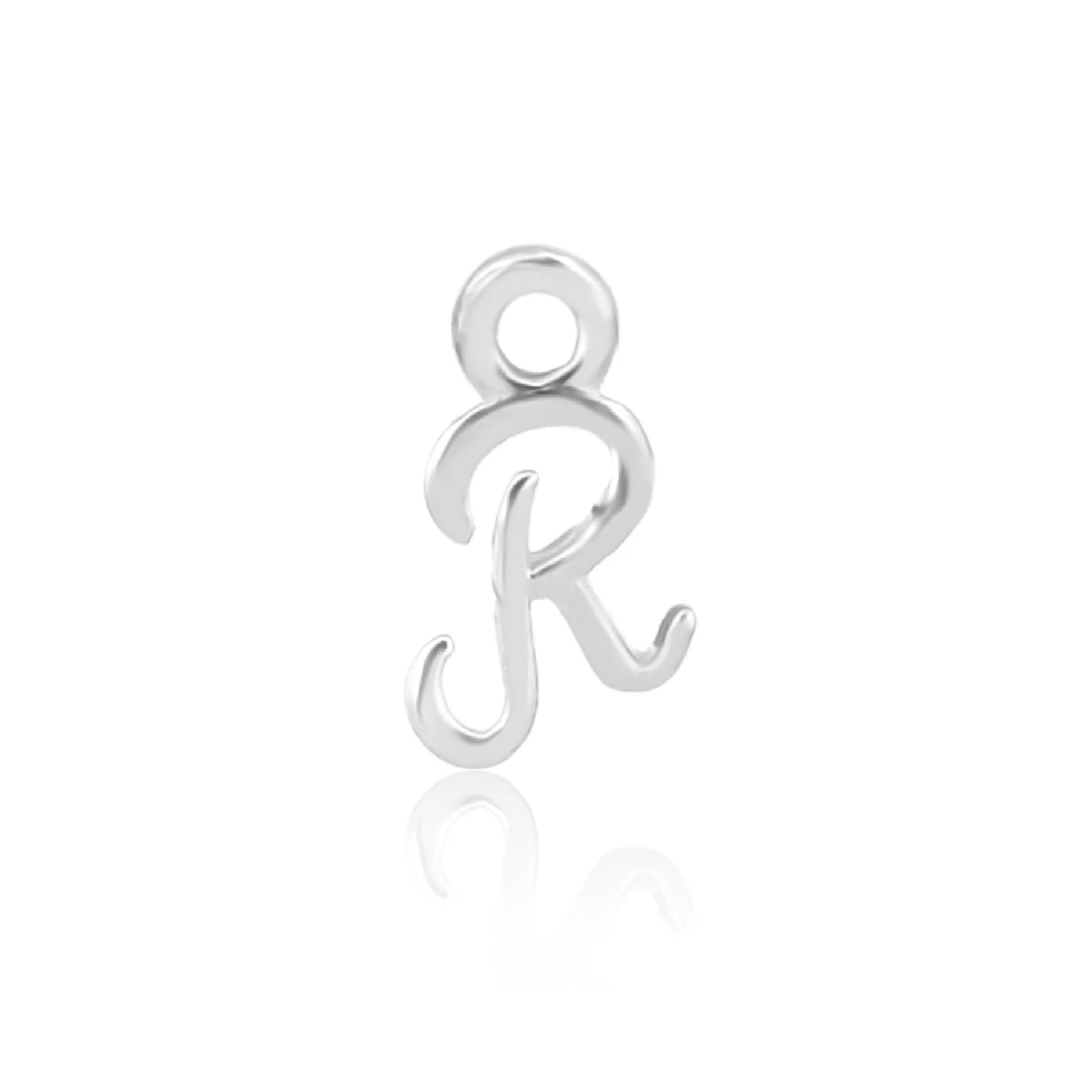 Mococo Welded Forever  Silver R Initial Charm