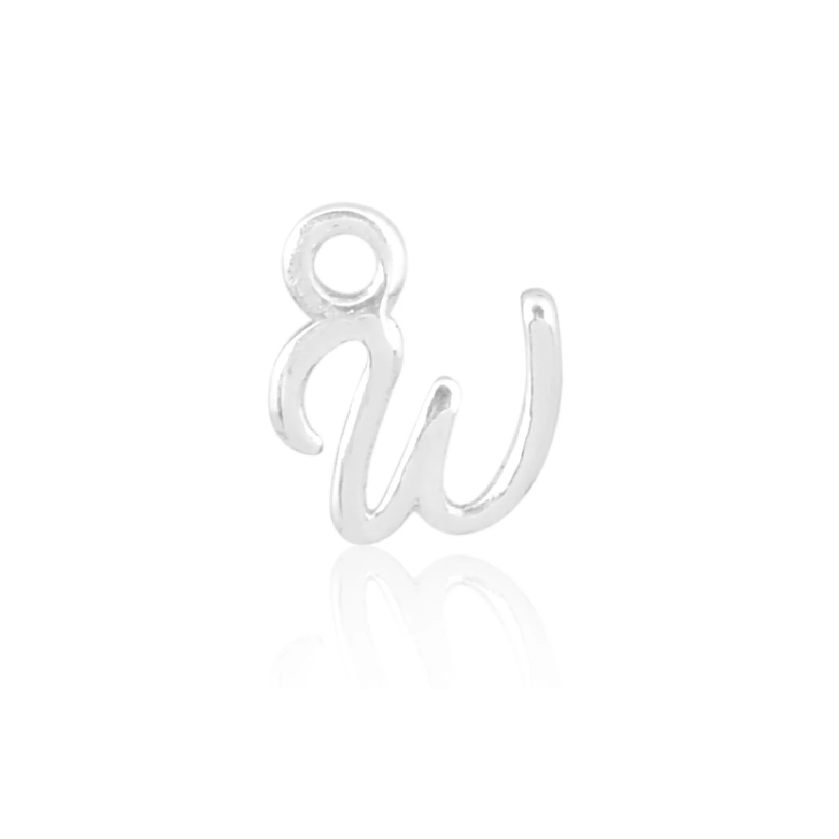 Mococo Welded Forever Silver W Initial Charm