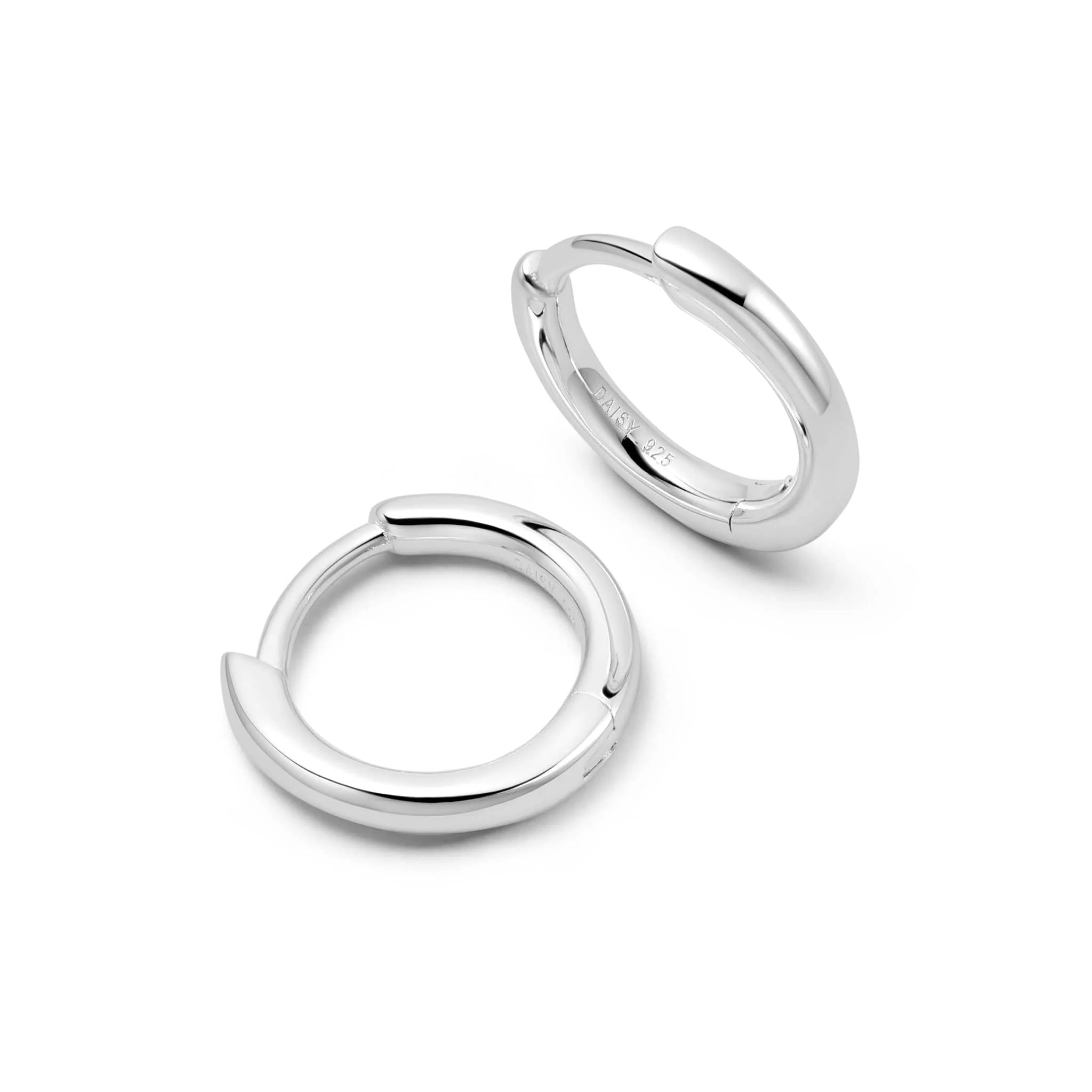 Daisy Polly Essential Silver Huggie Hoop Earrings - Image 13
