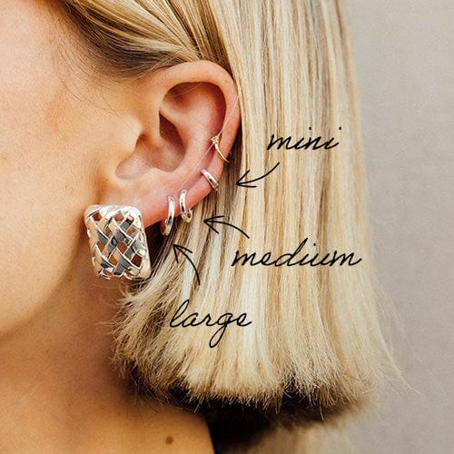 Daisy Polly Essential Silver Huggie Hoop Earrings - Image 6