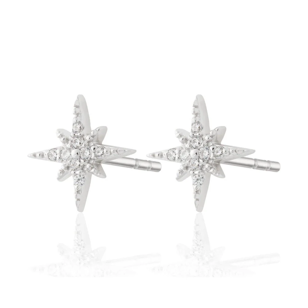Scream Pretty Silver Starburst Stud Earrings