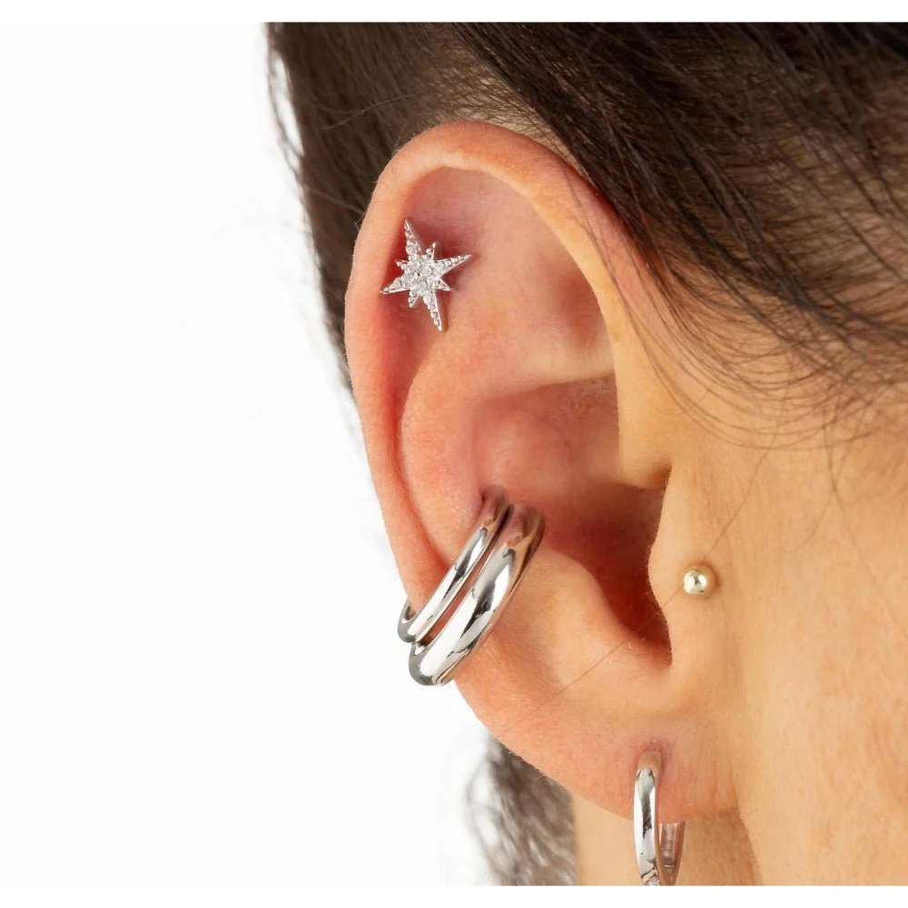 Scream Pretty Silver Starburst Stud Earrings - Image 3