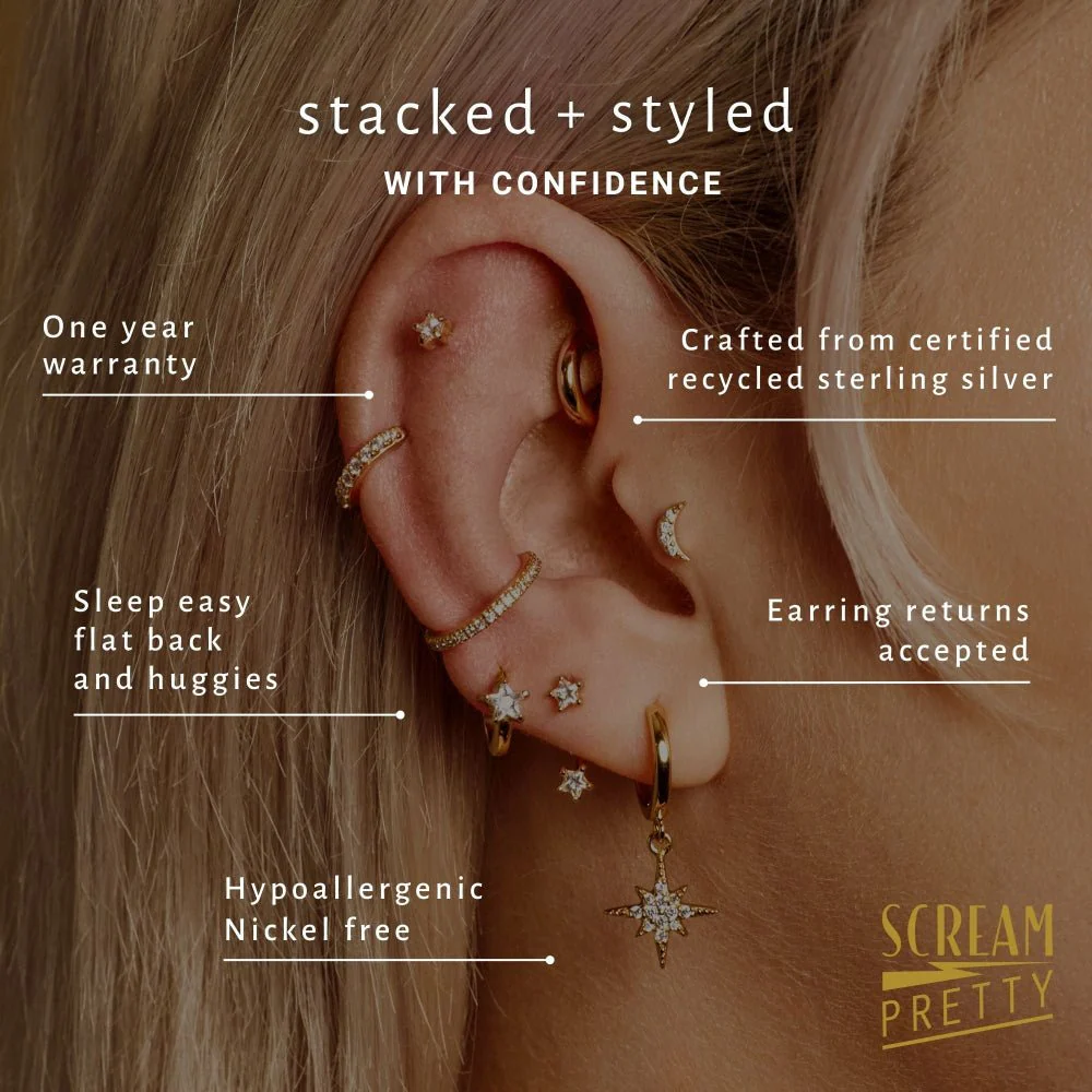 Scream Pretty Silver Starburst Stud Earrings - Image 5
