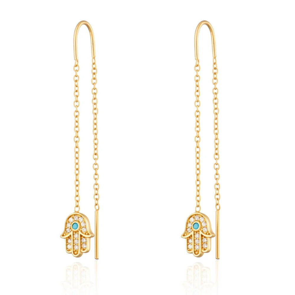 Scream Pretty Gold Fatima Hand Threader Earrings