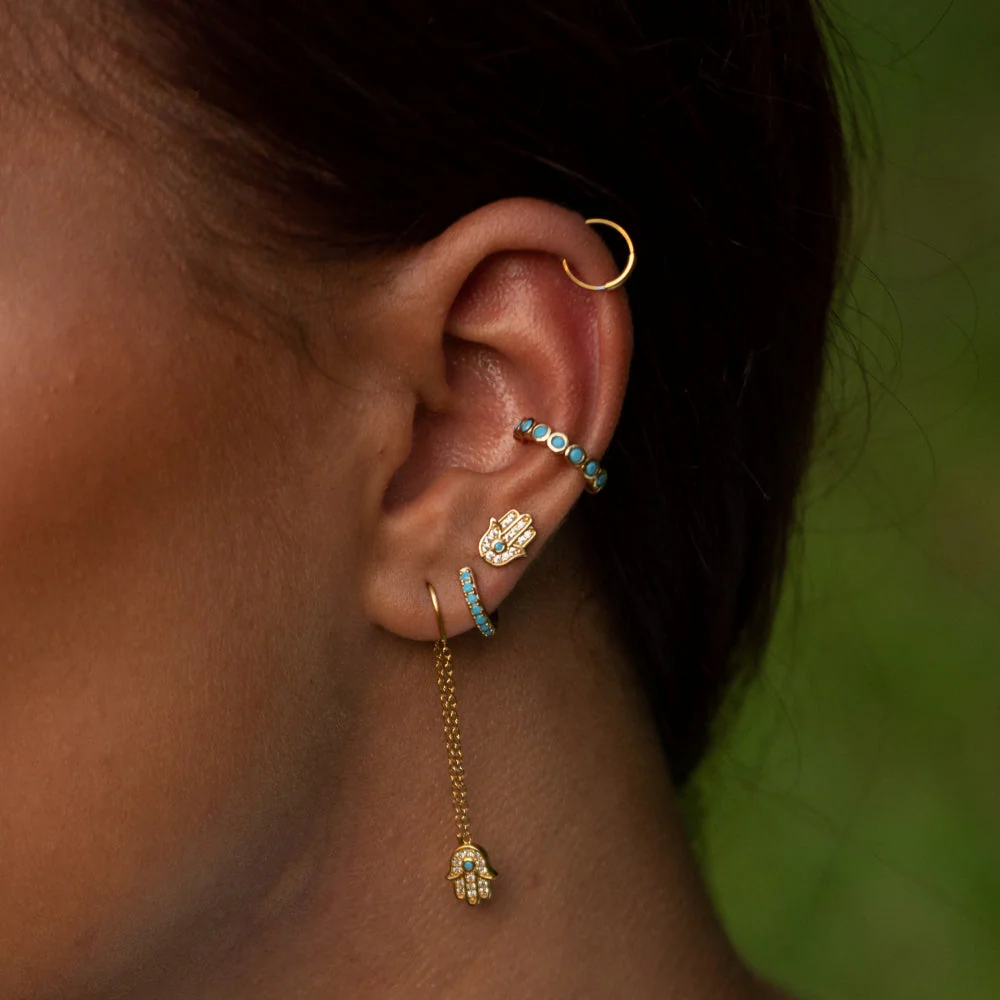 Scream Pretty Gold Fatima Hand Threader Earrings - Image 2