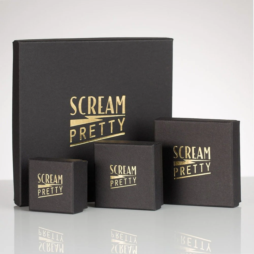 Scream Pretty Silver Bezel Huggie with Stones Earrings - Image 4