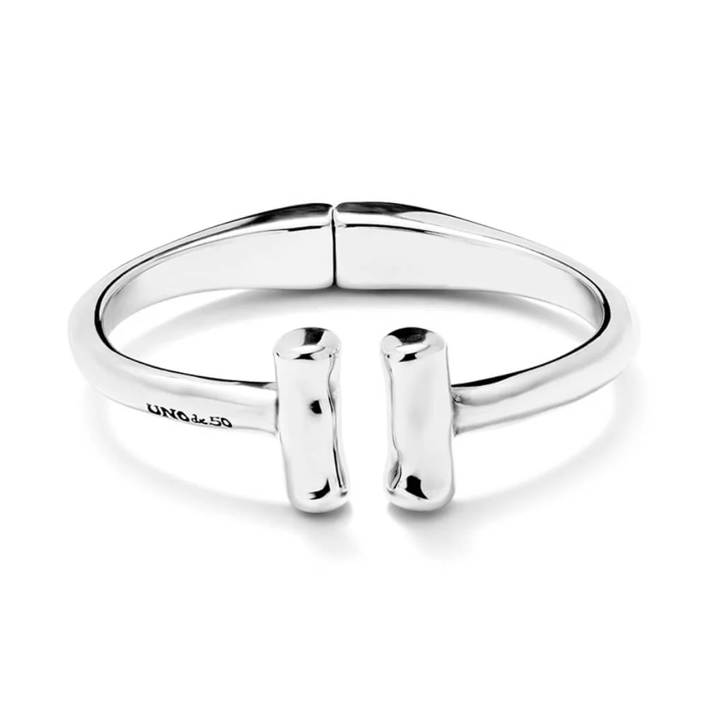 UNOde50 Silver Two Tubes Bangle Bracelet