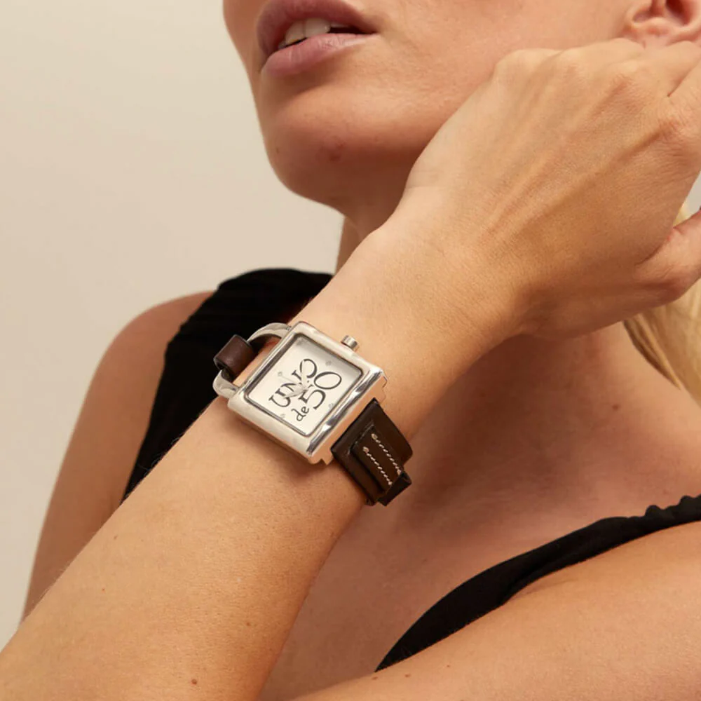 UNOde50 Silver Women's Leather and Metal Watch - Image 2