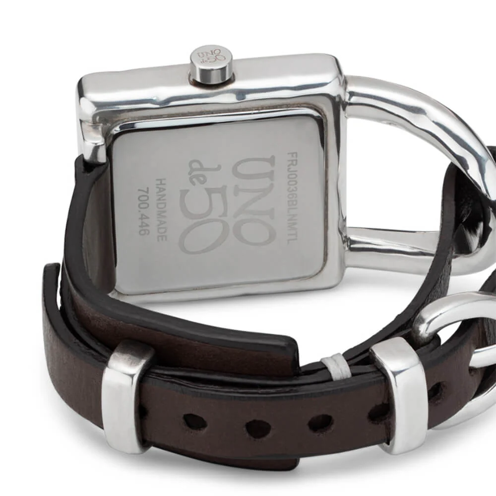 UNOde50 Silver Women's Leather and Metal Watch - Image 3