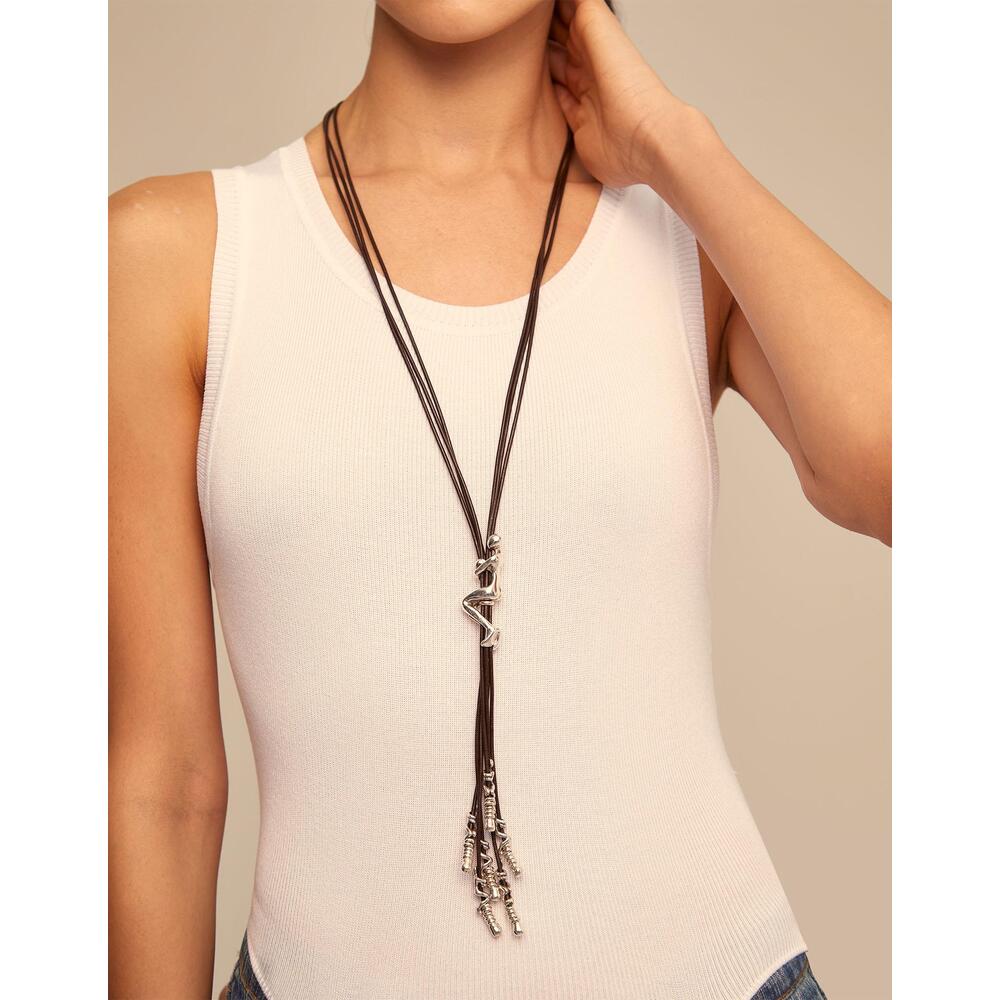 UNOde50 Silver Leather Necklace - Image 2