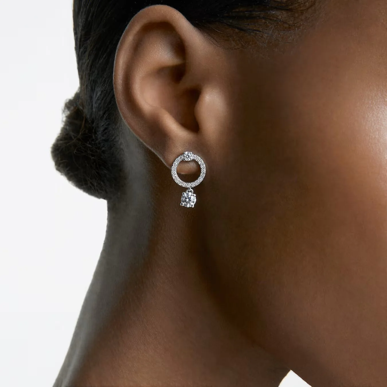 Swarovski Silver Constella Circle Hoop Earrings - Image 2