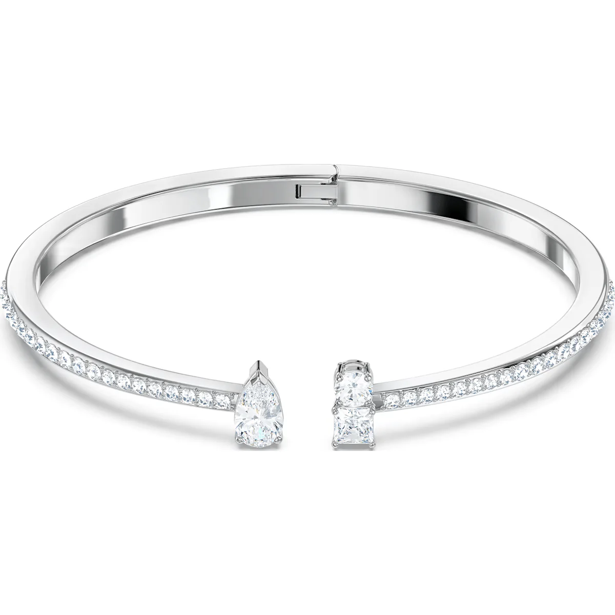 Swarovski Silver Mesmera Mixed Cut Cuff Bangle