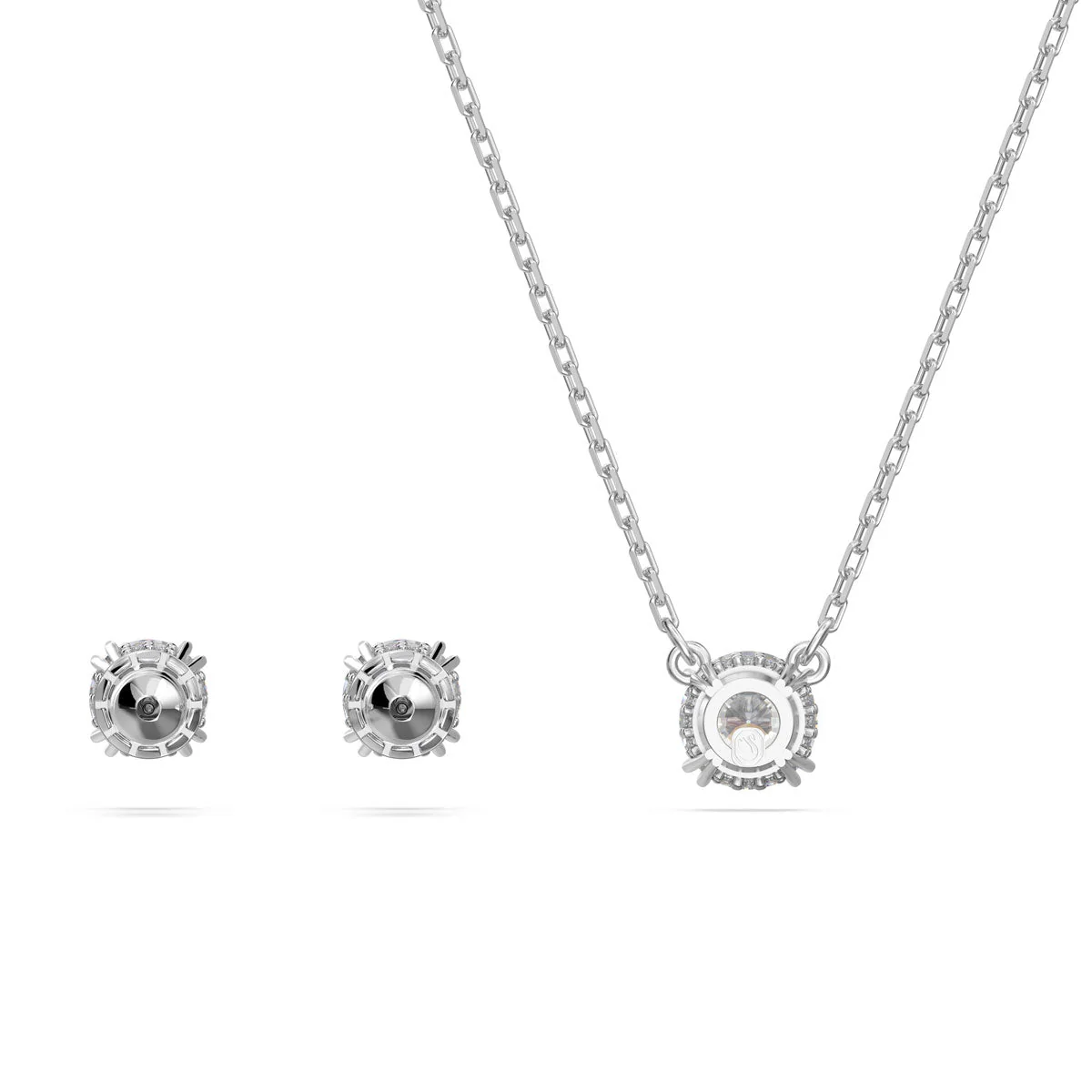Swarovski Silver Stilla Round Cut Necklace & Earring Set - Image 3