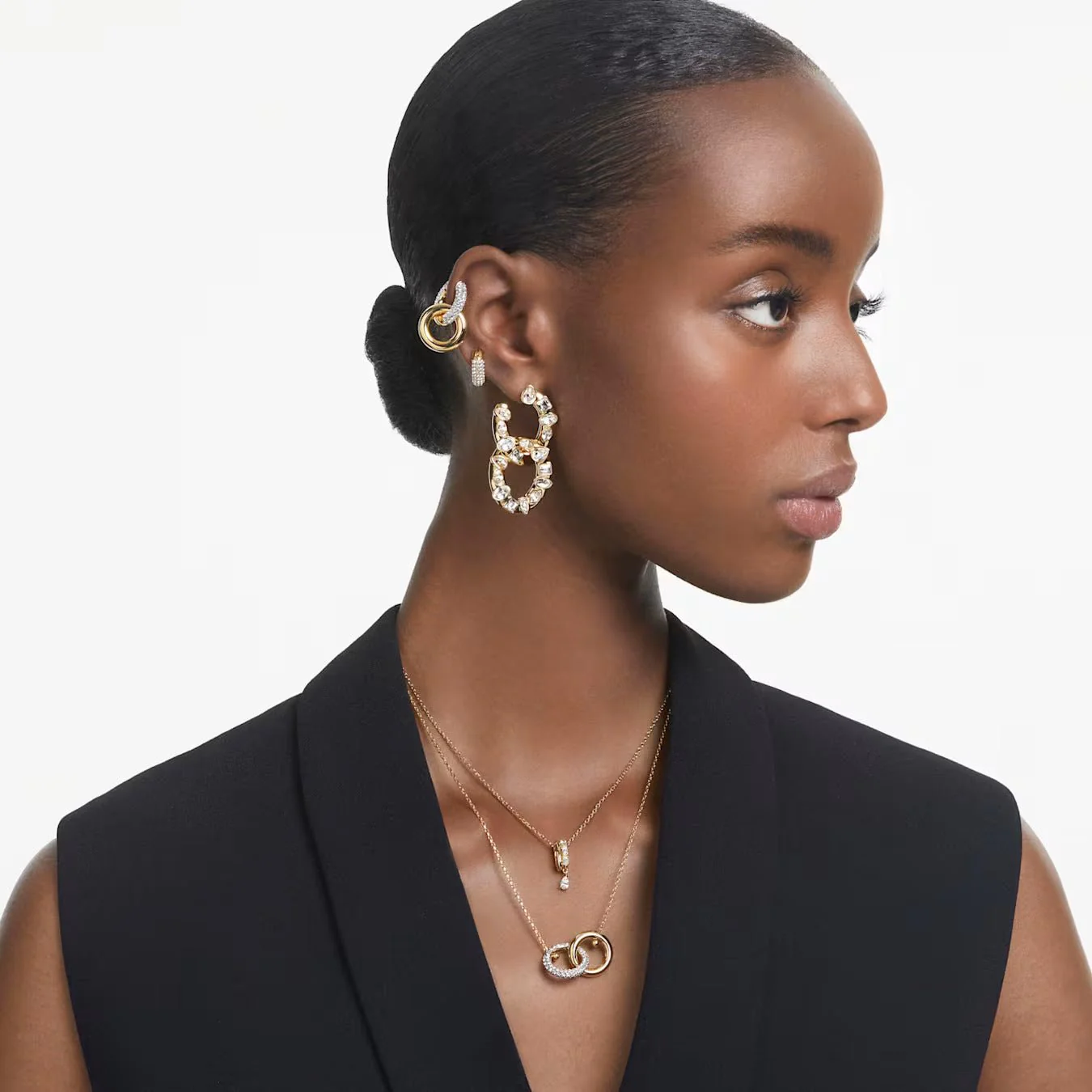 Swarovski Gold Dextera Interlocking Necklace - Image 4