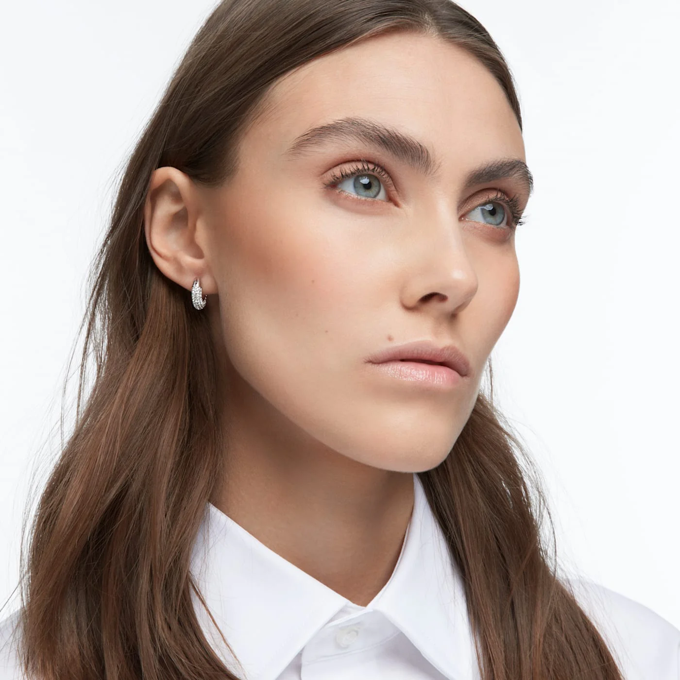 Swarovski Silver Dextera Hoop Earrings - Image 3