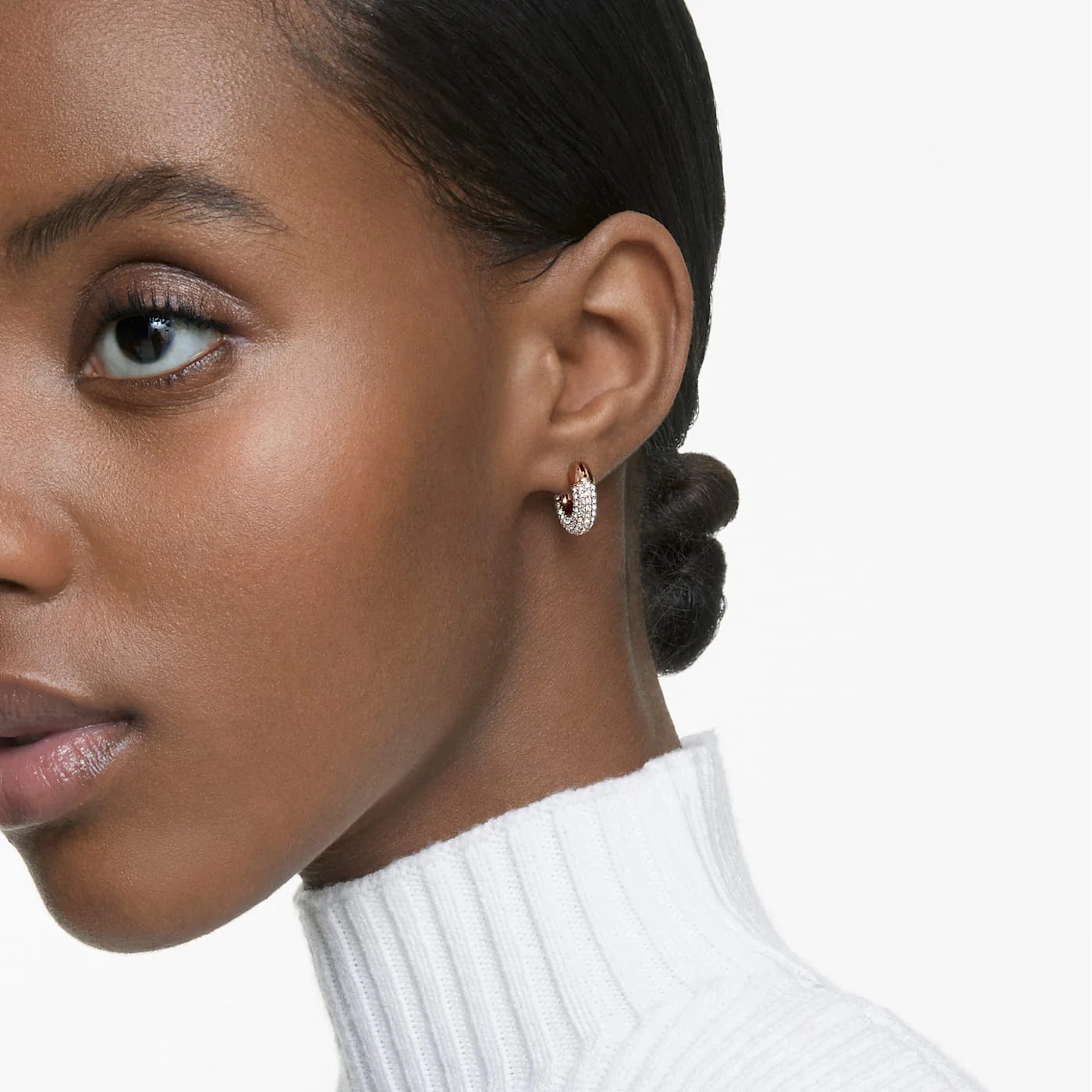 Swarovski Dextera Hoop Rose-Gold Plated Earrings - Image 3
