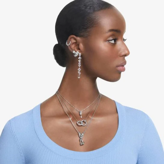 Swarovski Silver Dextera Interlocking Loop Necklace - Image 6