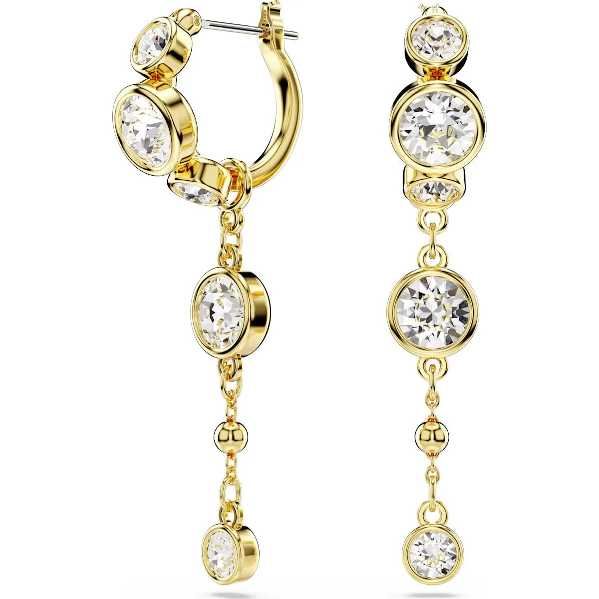 Swarovski Gold Imber Round Cut Dangle Earrings