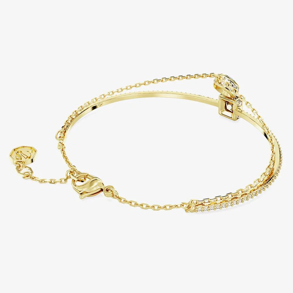Swarovski Gold Chroma Mixed Cuts Green Bangle - Image 3
