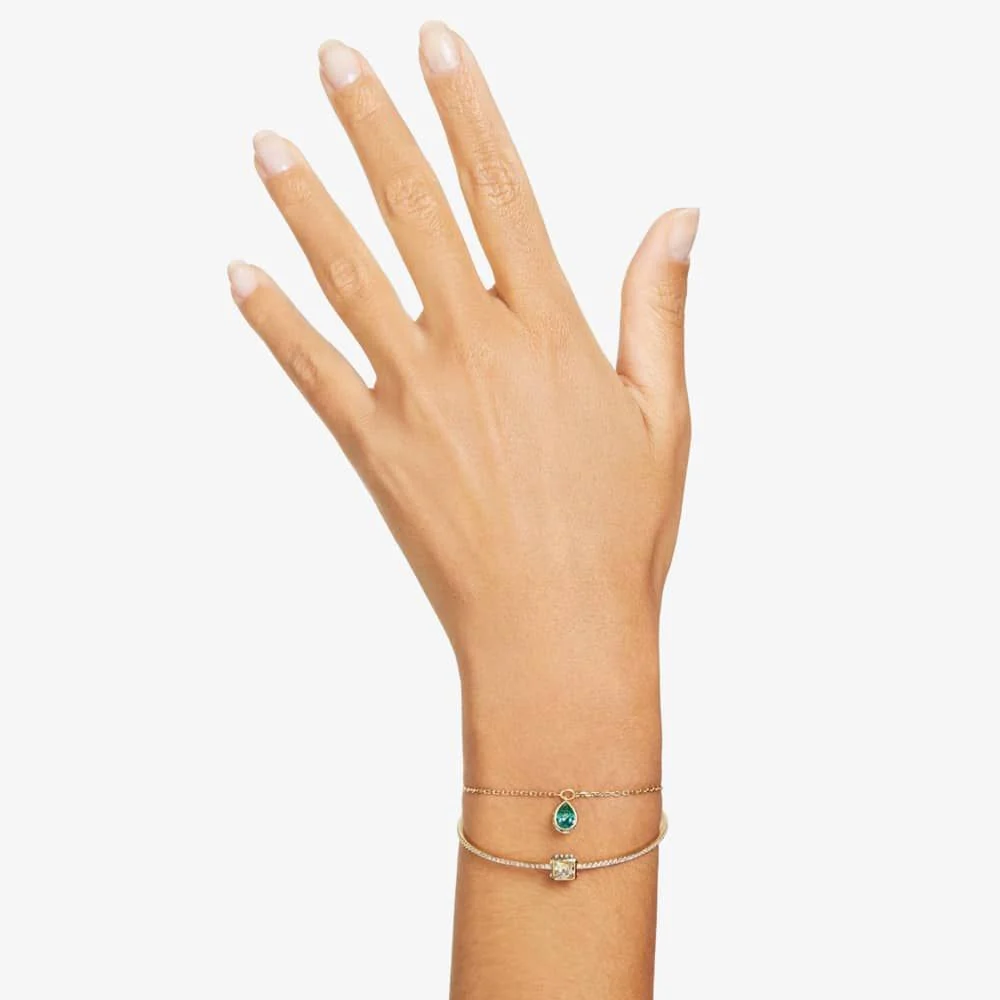 Swarovski Gold Chroma Mixed Cuts Green Bangle - Image 5