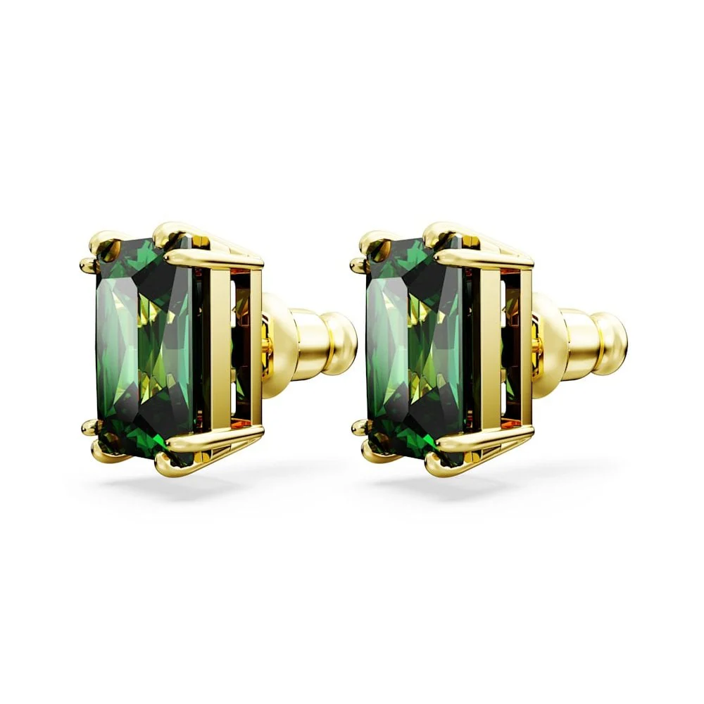 Swarovski Gold Stilla Green Stud Earrings - Image 3