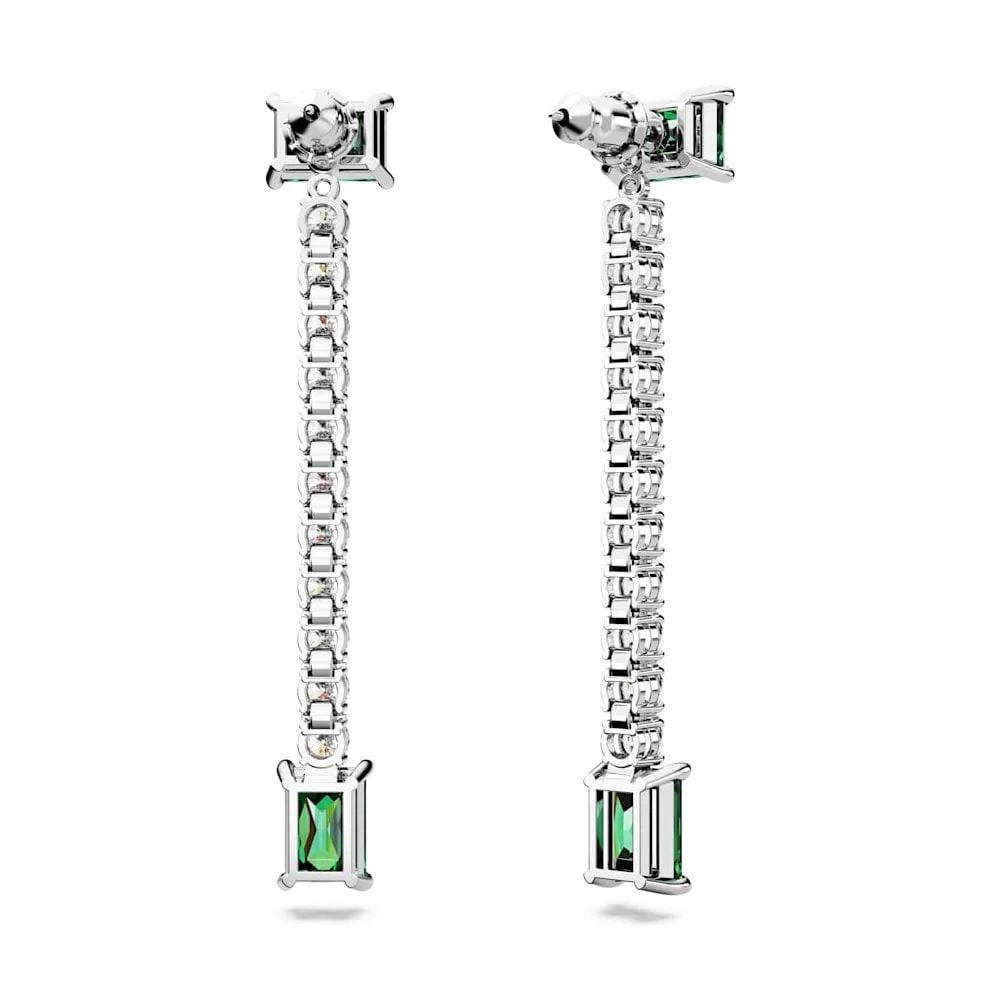 Swarovski Silver Matrix Green Drop Earrings - Image 5