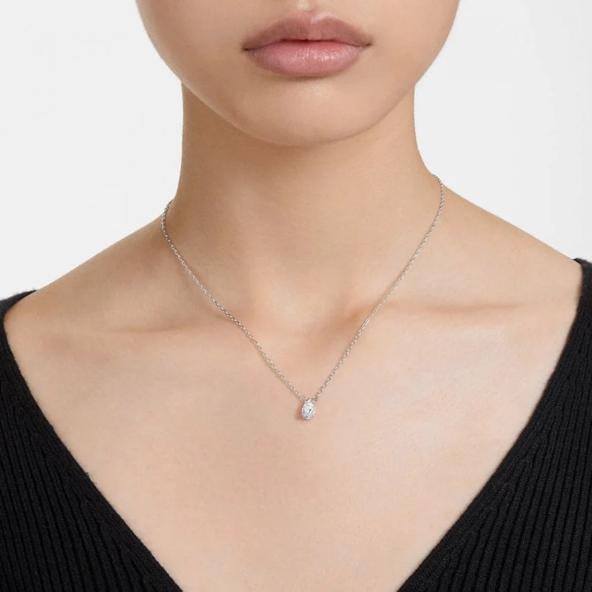 Swarovski Silver Stilla Pear Cut Pendant Necklace - Image 2