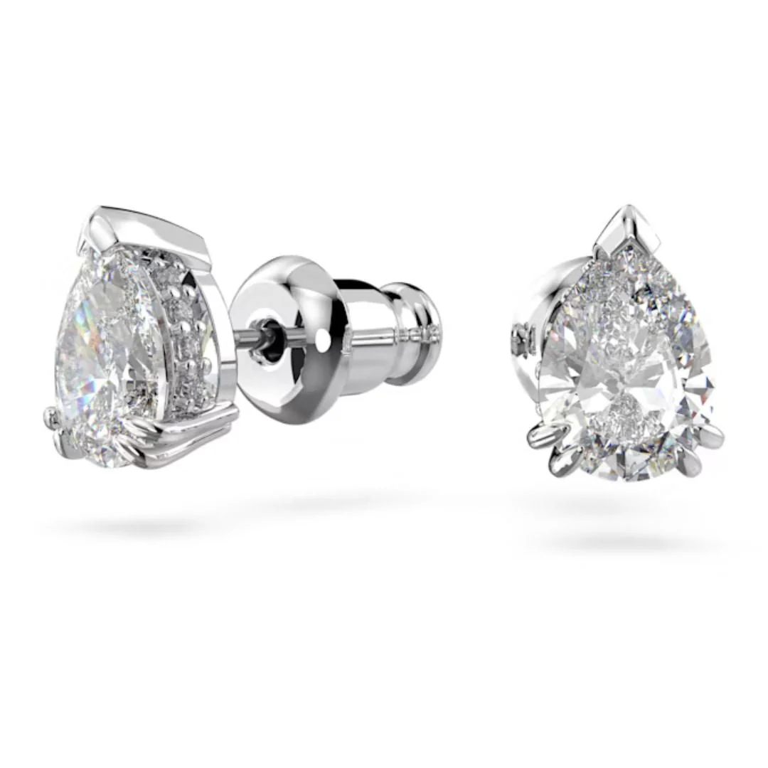 Swarovski Silver Stilla Pear Cut Stud Earrings - Image 3