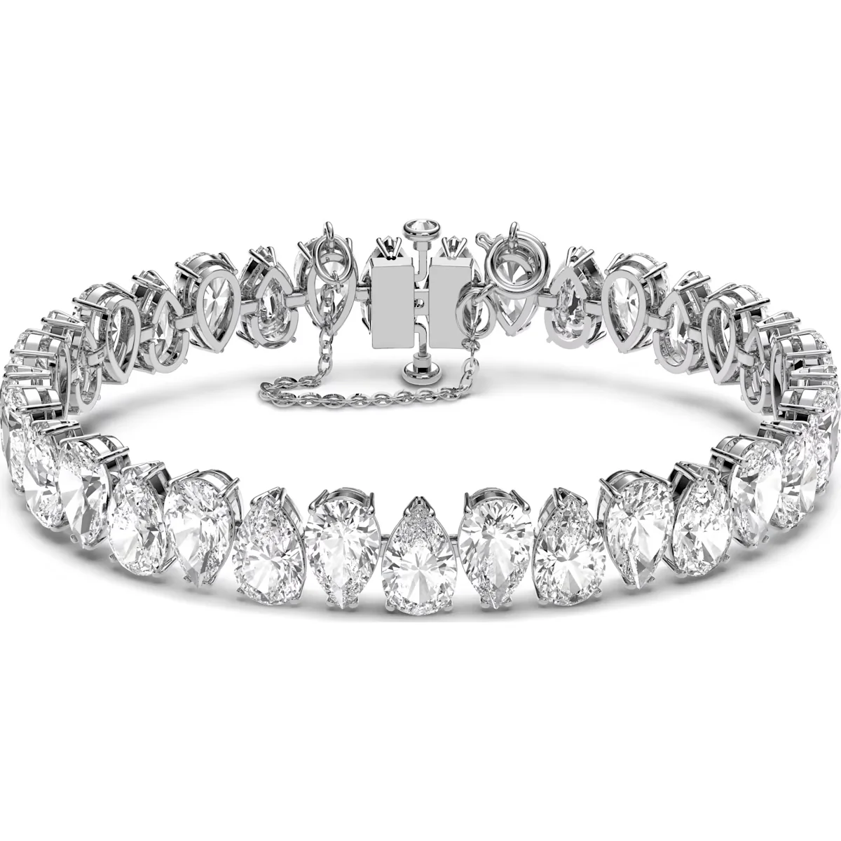 Swarovski Silver Matrix Pear Cut Bracelet
