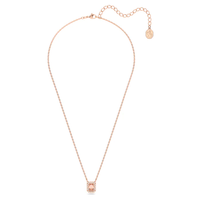 Swarovski Rose Gold Una Octagon Cut Pink Necklace - Image 2