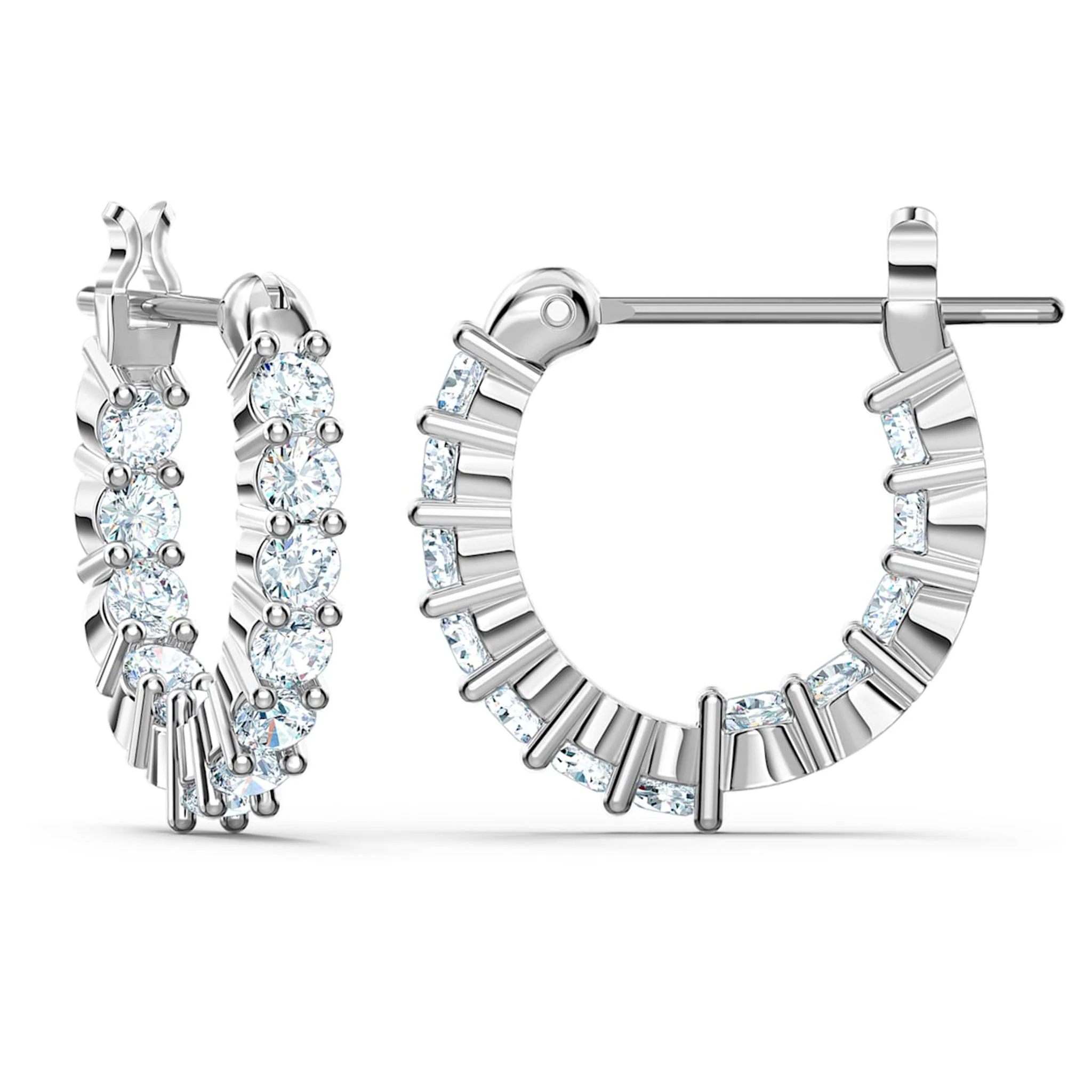 Swarovski Silver Matrix Vittore Mini Hoop Earrings - Image 3