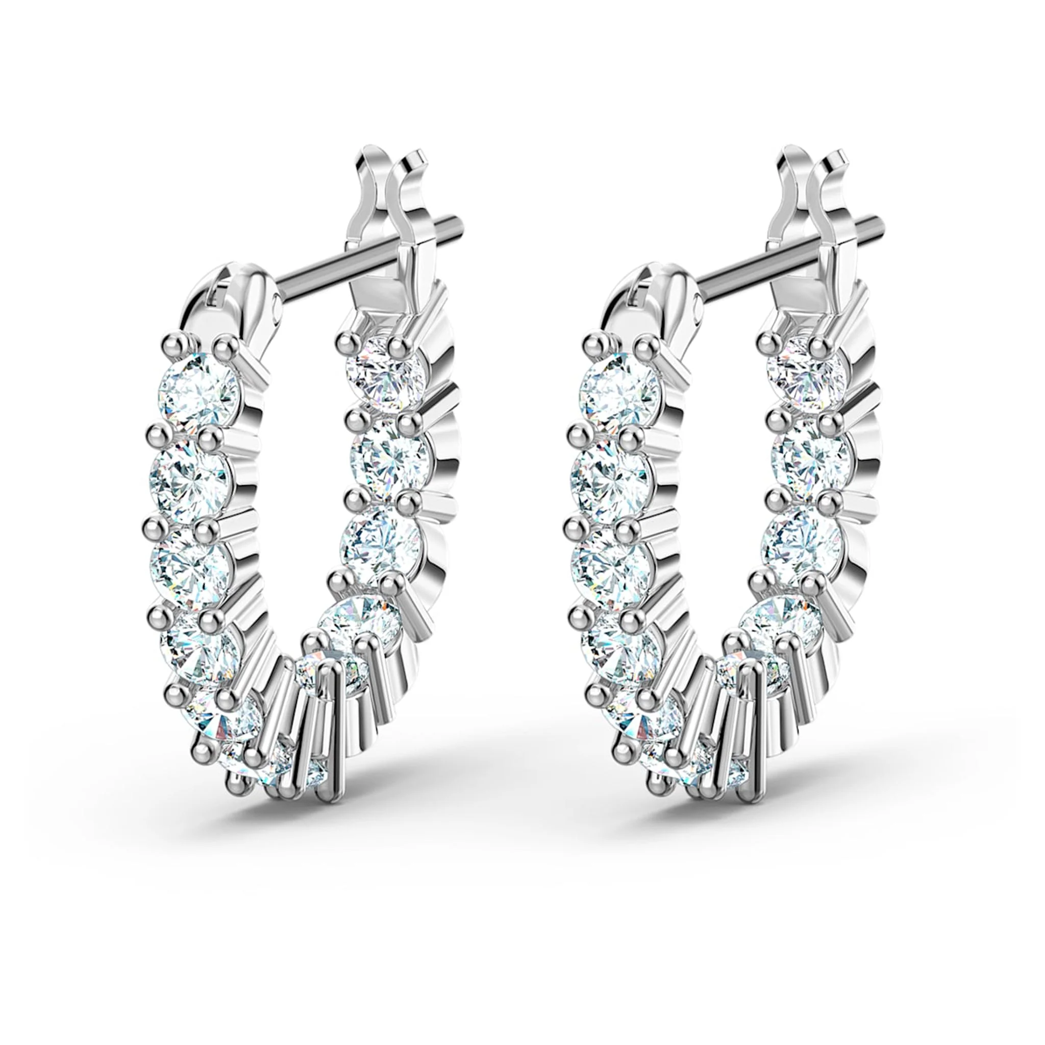 Swarovski Silver Matrix Vittore Mini Hoop Earrings - Image 4