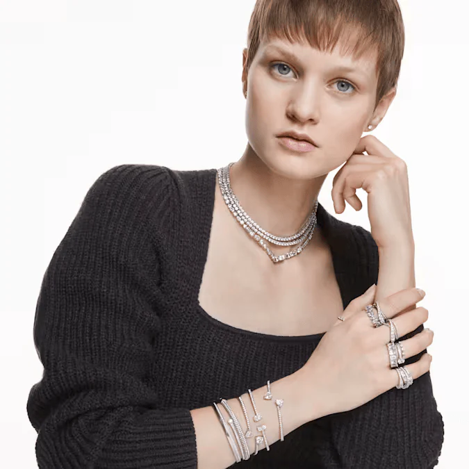 Swarovski Silver Mesmera Heart Bangle - Image 5