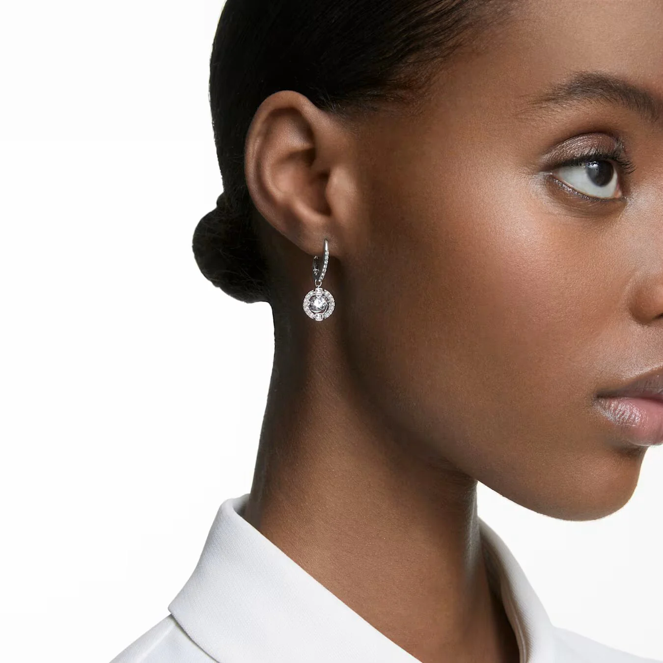 Swarovski Silver Una Sparkling Dance Drop Earrings - Image 2