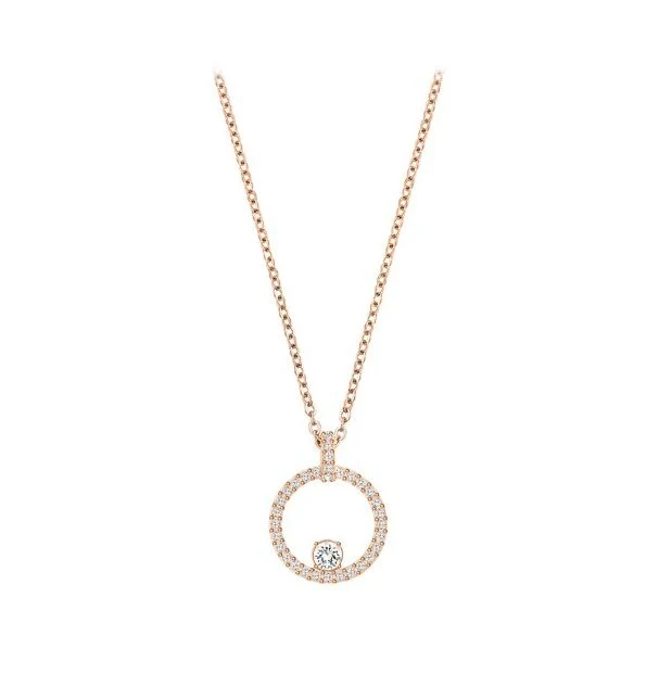 Swarovski Rose Gold Constella Circle Pendant Necklace