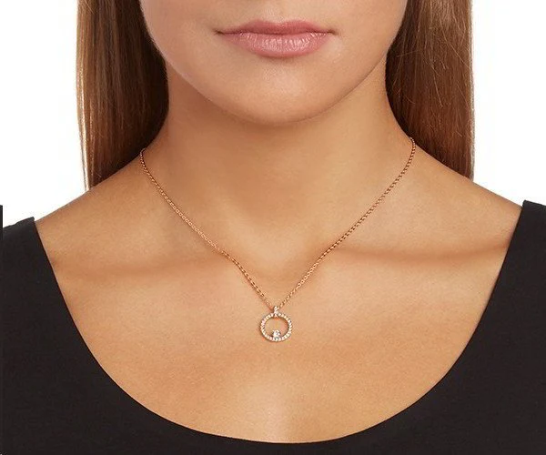 Swarovski Rose Gold Constella Circle Pendant Necklace - Image 2