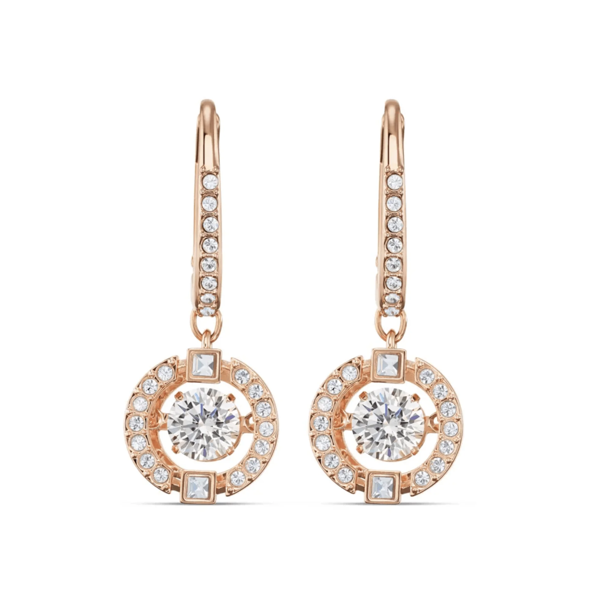 Swarovski Rose Gold Una Sparkling Dance Drop Earrings
