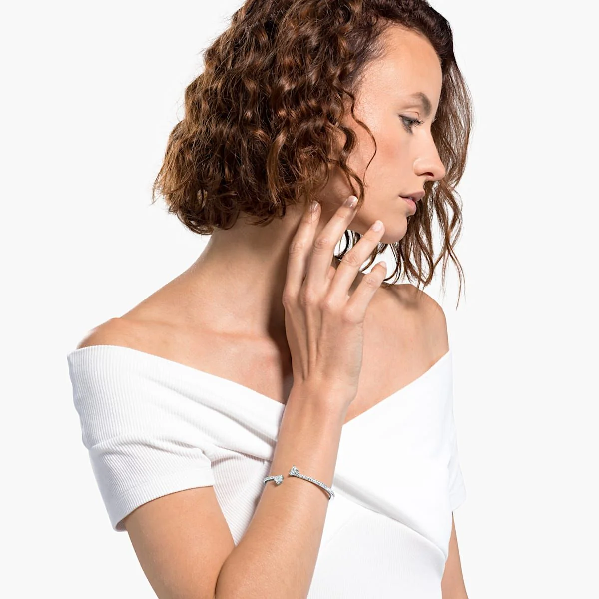Swarovski Silver Mesmera Heart Bangle - Image 2