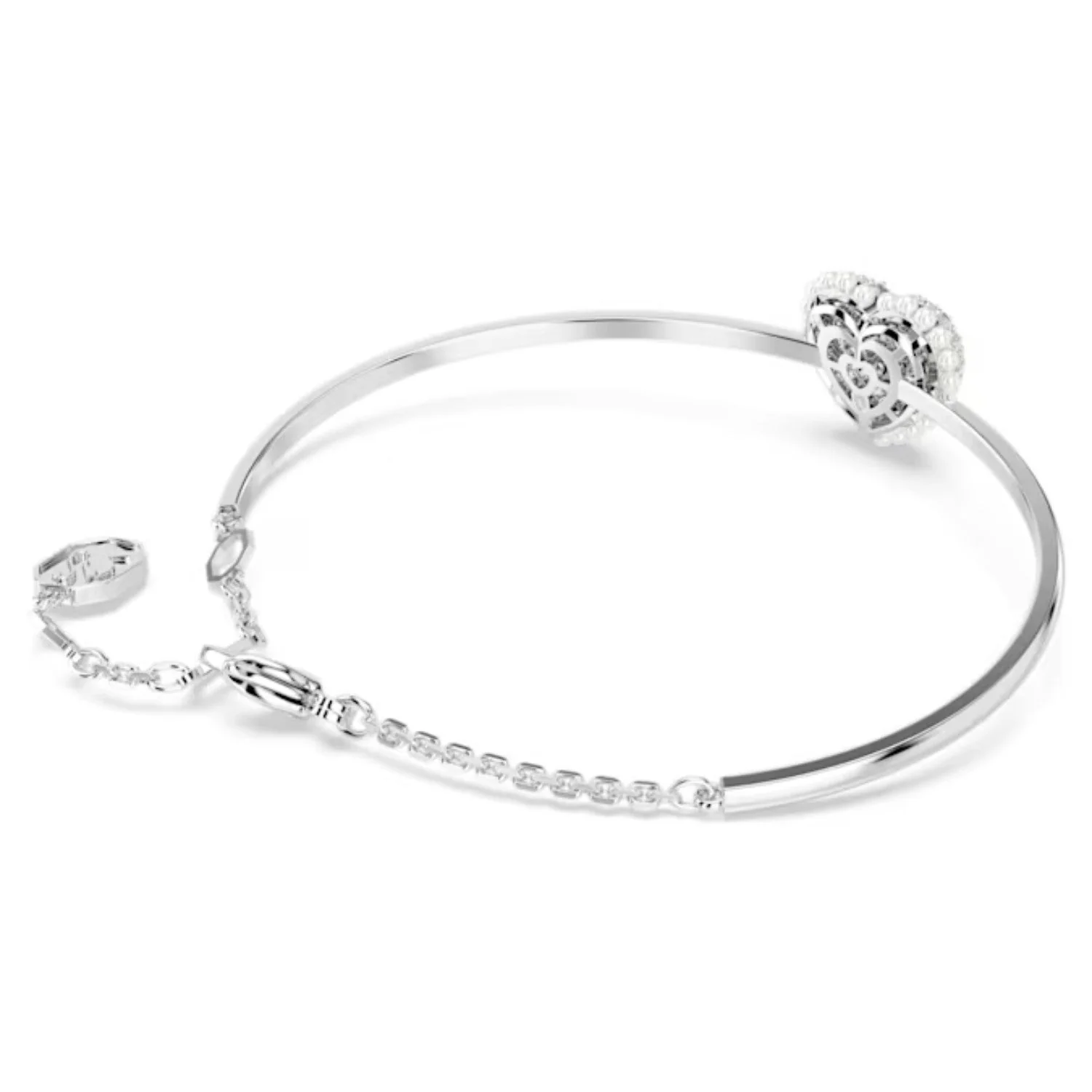 Swarovski Silver Idyllia Heart Bangle - Image 3