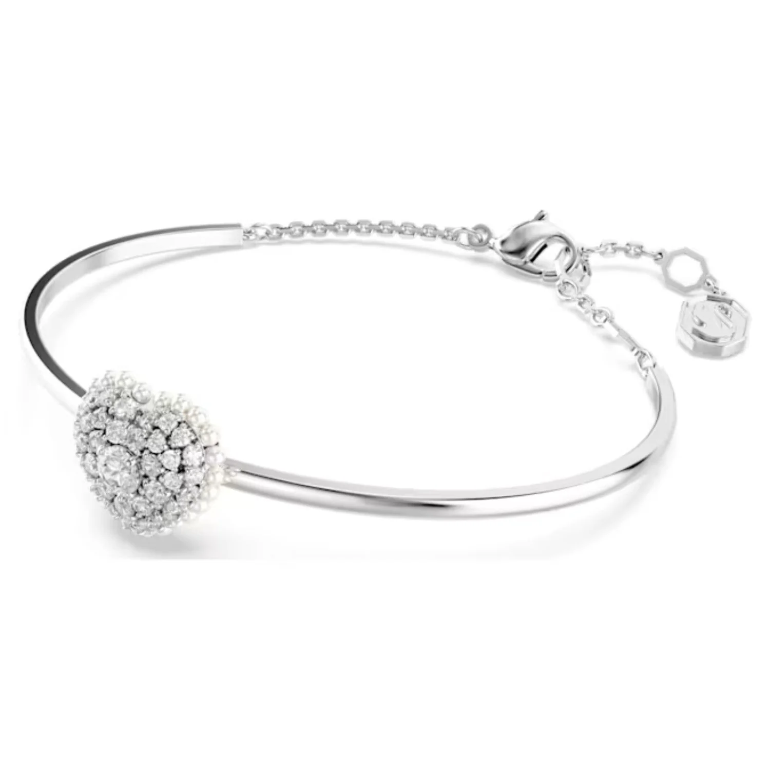 Swarovski Silver Idyllia Heart Bangle - Image 5