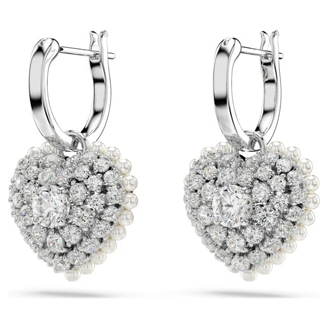 Swarovski Silver Hyperbola Heart Drop Earrings - Image 3