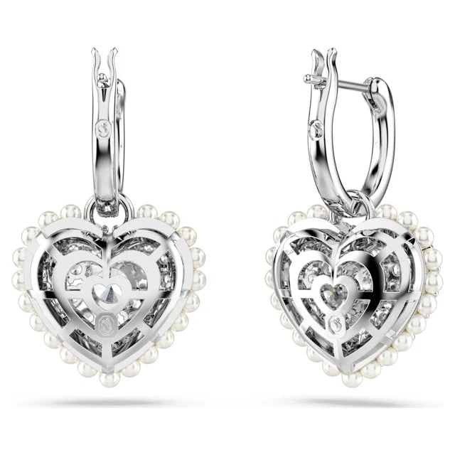 Swarovski Silver Hyperbola Heart Drop Earrings - Image 5